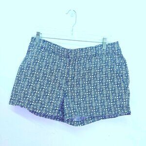 Athleta Blue White Art To Wear Chino Shorts Women's 30"